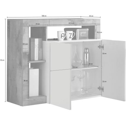 Kumode LENOR kašmīrs/gaišs ozols