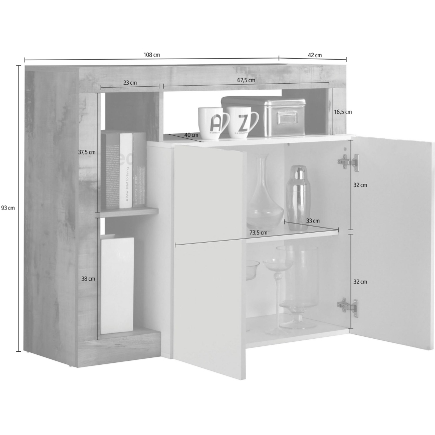 Kumode LENOR kašmīrs/ozols