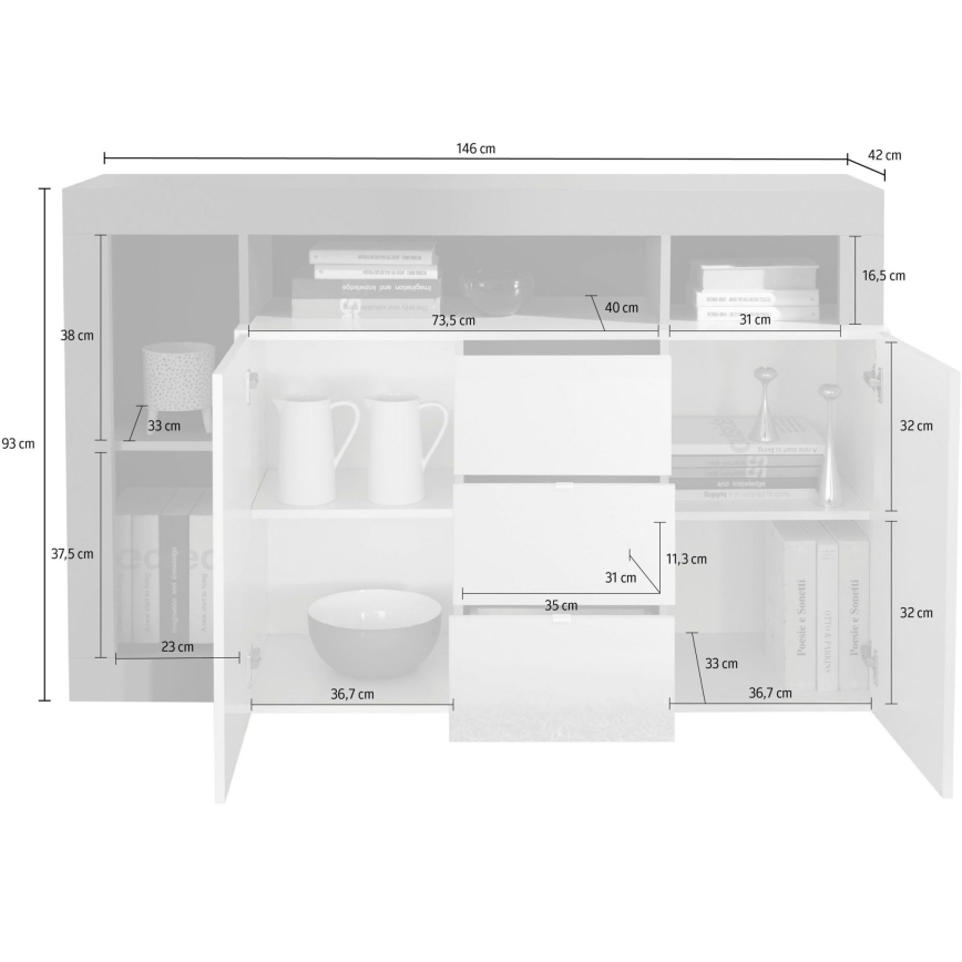 Kumode LENOR kašmīrs/ozols