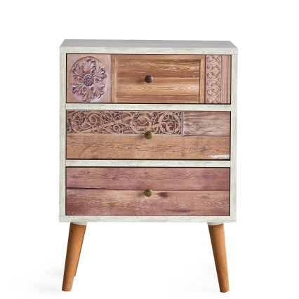 Kumode LIZA 68x50 balta/brūna