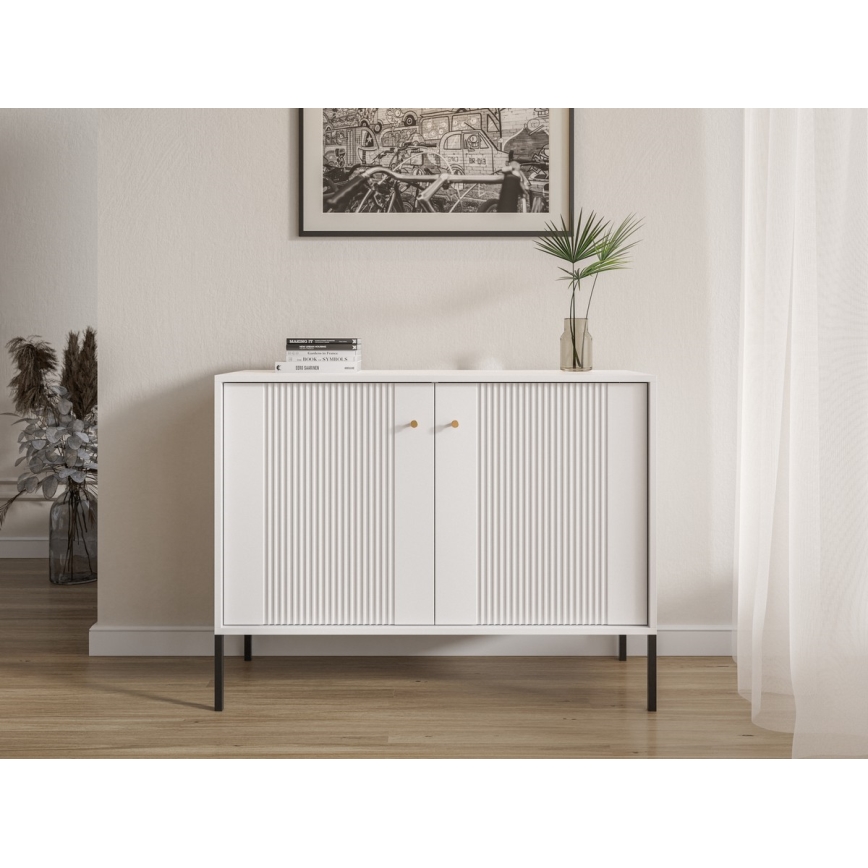 Kumode LUE 104x39 cm balta/melna