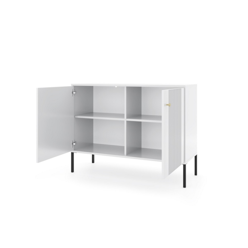 Kumode LUE 104x39 cm balta/melna