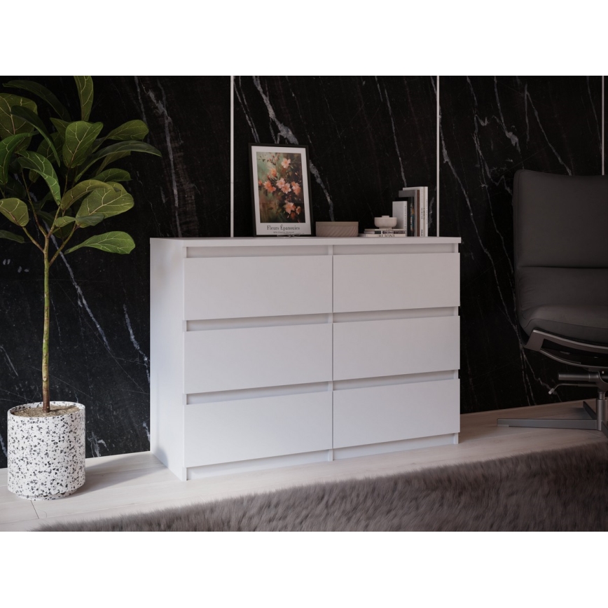 Kumode MAO ar atvilktnēm, balta