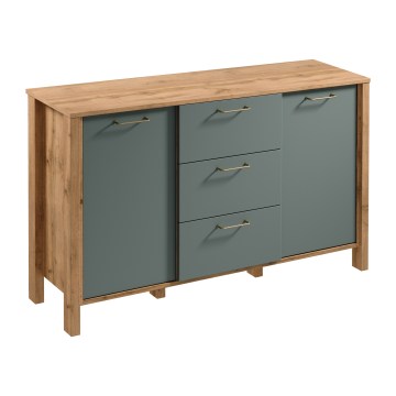 Kumode MENTA 138x81x40 cm Wotan ozols/zaļa