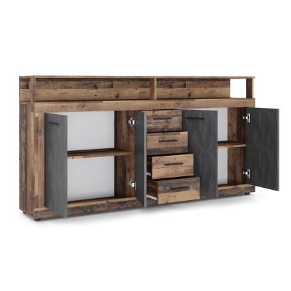 Kumode RUNA 190x96x32 cm tumši brūna/antracīta