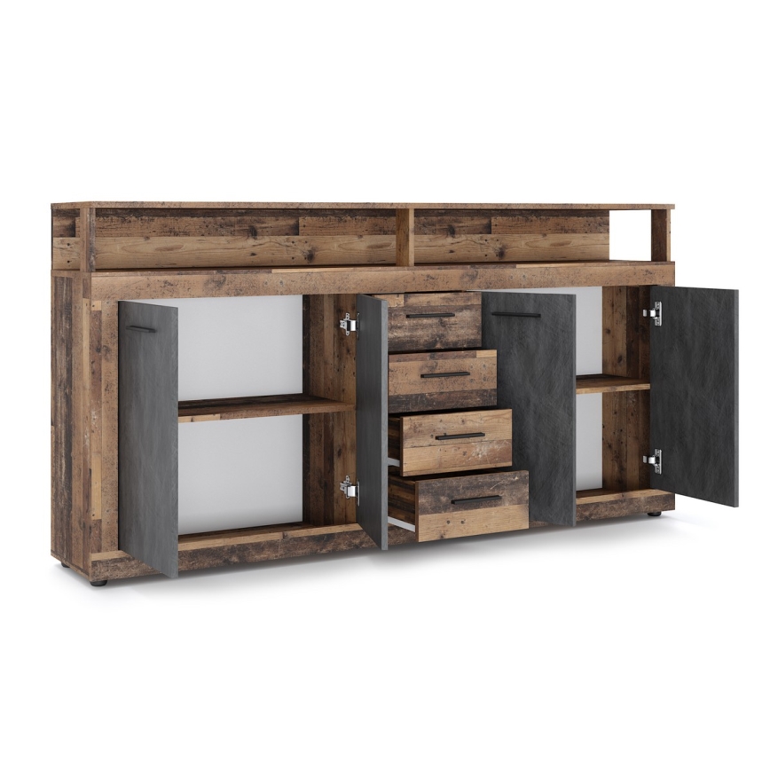 Kumode RUNA 190x96x32 cm tumši brūna/antracīta