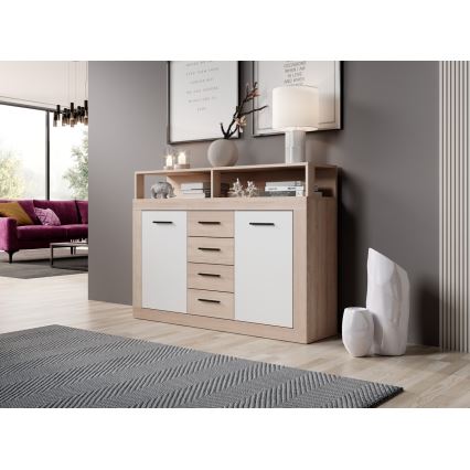 Kumode RUNA, ozols sonoma/balta