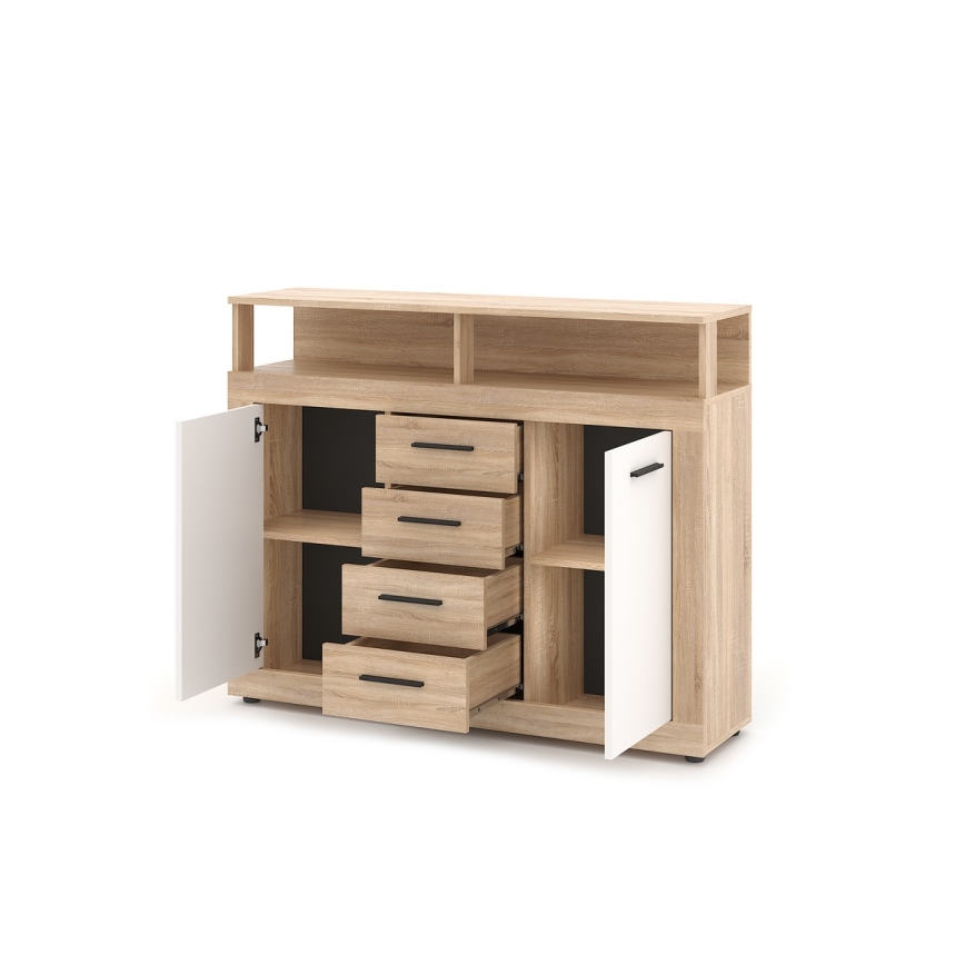 Kumode RUNA, ozols sonoma/balta