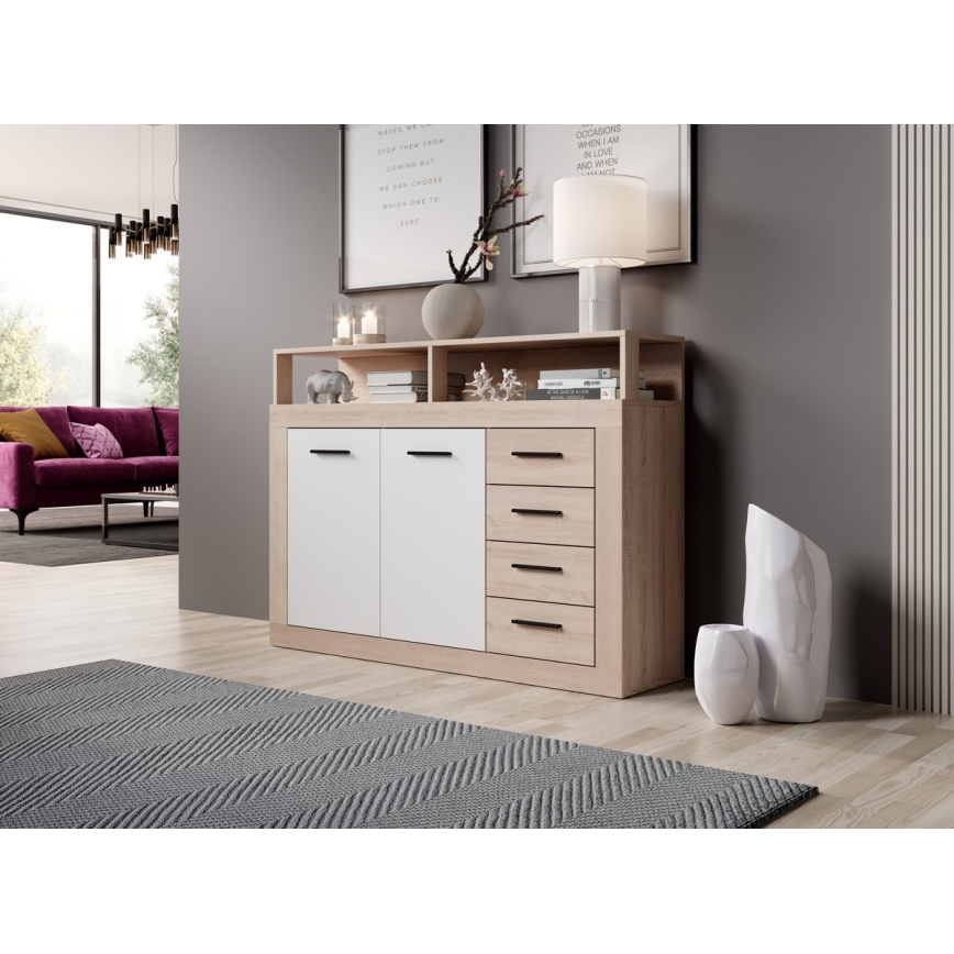 Kumode RUNA Sonoma ozols/balta