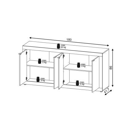 Kumode RUNEA gaiši brūna/antracīta
