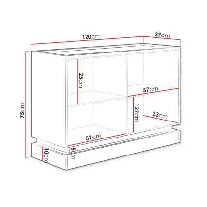Kumode ZARPANT 75x120 cm bēša/Cremona ozols
