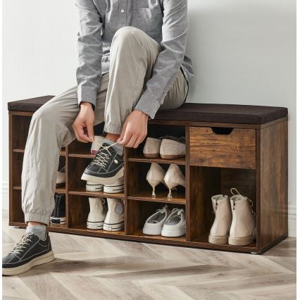 Kurpju skapis VOREN brūns/melns