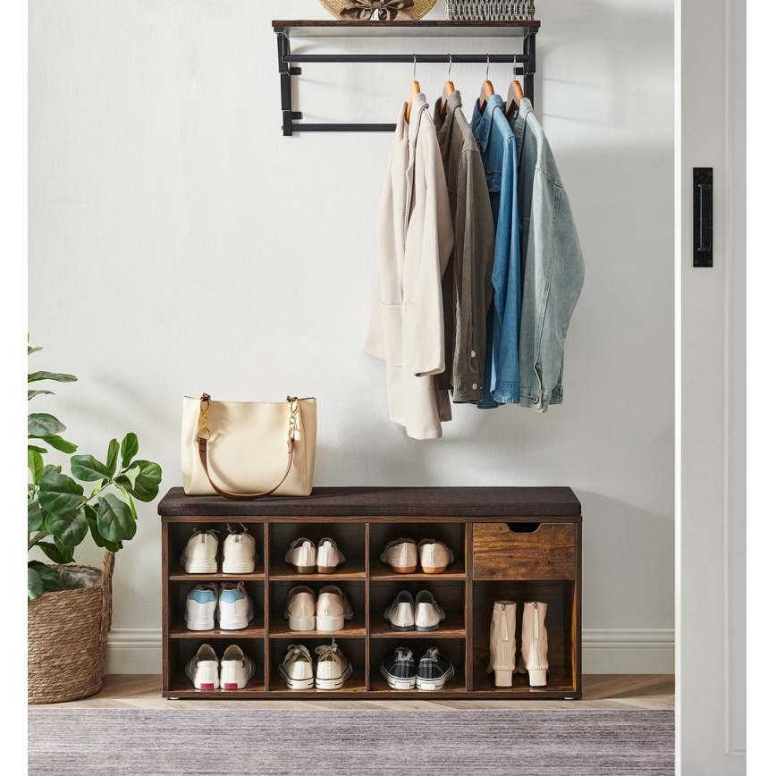 Kurpju skapis VOREN brūns/melns