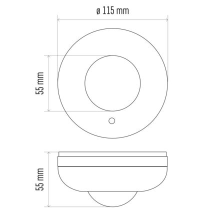 Kustības sensors PIR B 360° 1200W/230V balts