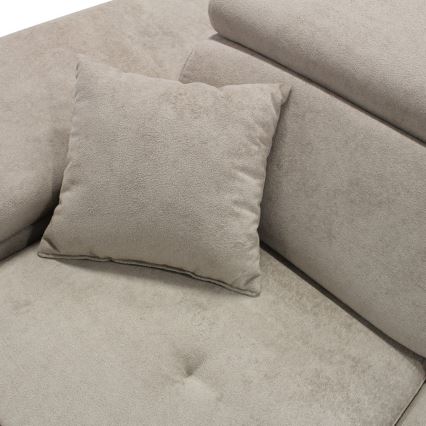 L formas izvelkamais kreisais stūra dīvāns CASTELO, pelēks ar uzglabāšanas nodalījumu