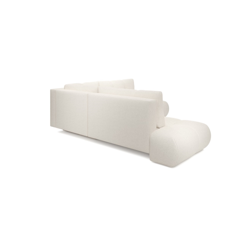 Izvelkams L-formas stūra dīvāns ALMADA ar uzglabāšanas nodalījumu — labās puses, bēšs