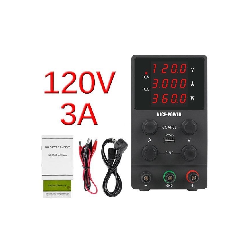 Laboratorijas strāvas avots 0-120V/0-3A