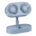 Lādējams galda ventilators 3,7 V 1200 mAh, zils