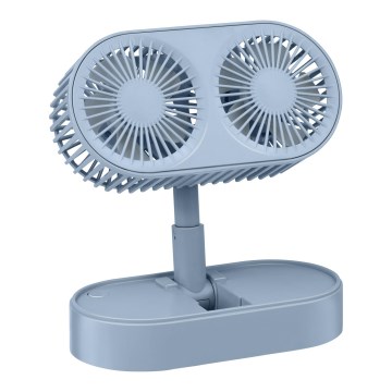 Lādējams galda ventilators 3,7 V 1200 mAh, zils