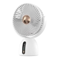 Lādējams galda ventilators 5W/5V 1200 mAh balts