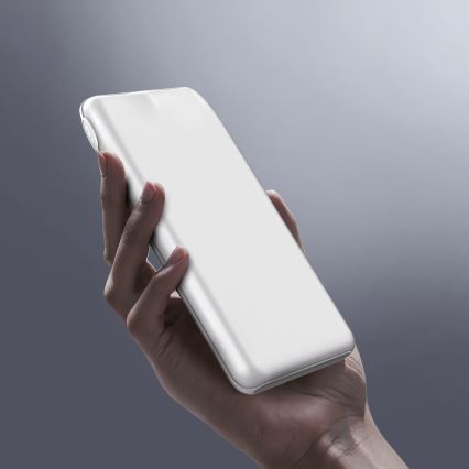 Lādētājakumulators 10000 mAh 10W Power Delivery 2xUSB-C + 1xUSB-A balts
