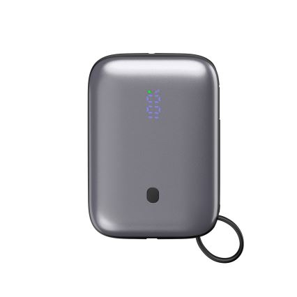 Lādētājakumulators 10000 mAh 20W Power Delivery Compact ar iebūvētu ievelkamu USB-C vadu 1m melna