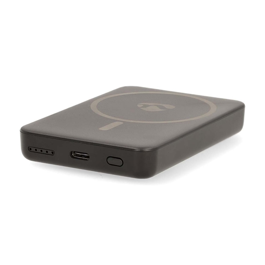 Lādētājakumulators 2in1 magnētisks ar bezvadu uzlādi MagSafe 5000 mAh melns