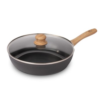 Lamart - Cepamā panna ar vāku 28 cm melna/brūna