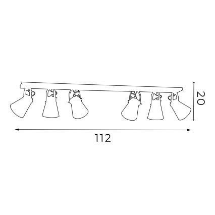 Lampa AMOS 6xE27/60W/230V