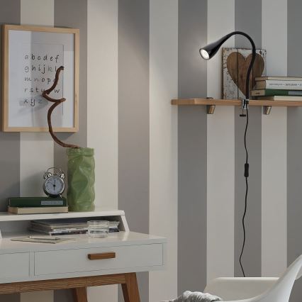 Lampa ar skavu 1xGU10/3W/230V melna