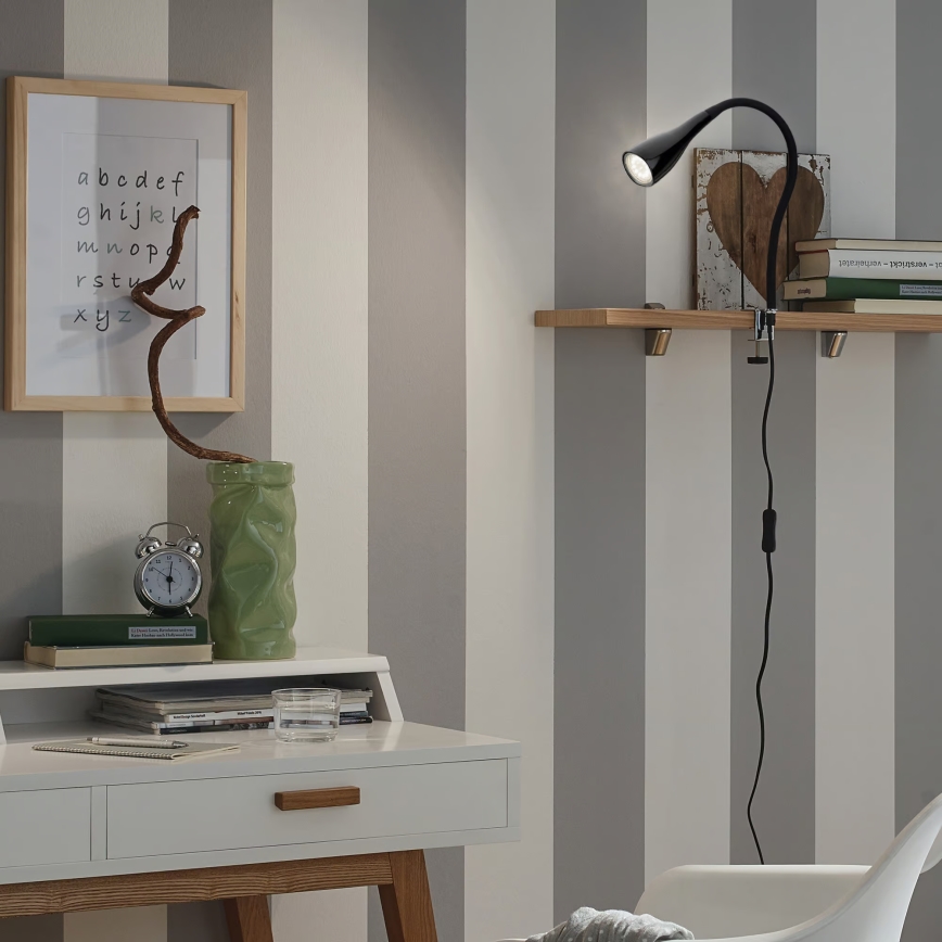 Lampa ar skavu 1xGU10/3W/230V melna