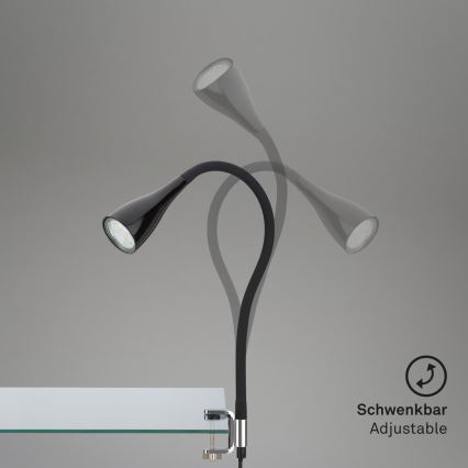 Lampa ar skavu 1xGU10/3W/230V melna