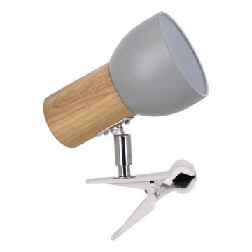 Lampa ar skavu SVENDA 1xE27/60W/230V ozols/pelēka