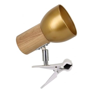 Lampa ar skavu SVENDA 1xE27/60W/230V ozols/zelts