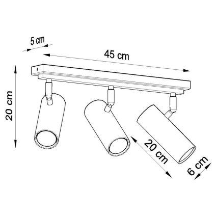 Lampa DIREZIONE 3 3xGU10/40W/230V