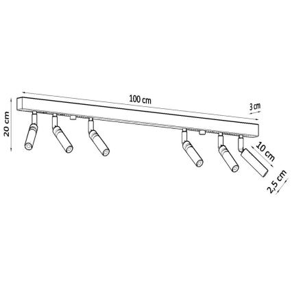 Lampa EYETECH 6xG9/12W/230V melns