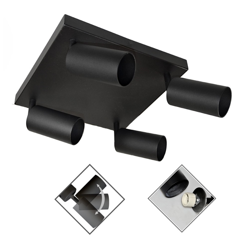 Lampa FARGO 4xGU10/30W/230V melns