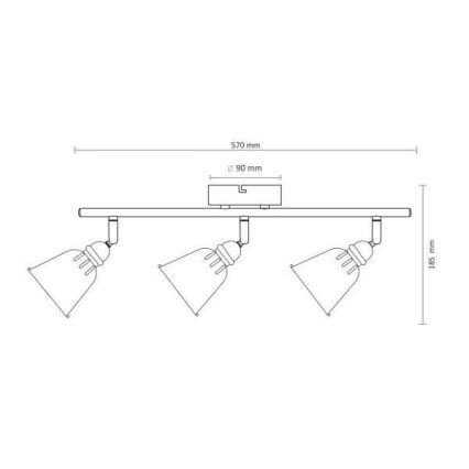 Lampa FIONA 3xE14/8W/230V melns