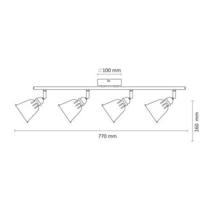 Lampa FIONA 4xE14/8W/230V melns