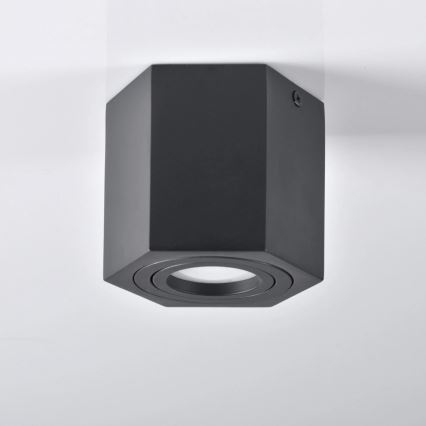Lampa HEXAGON 1xGU10/10W/230V melns
