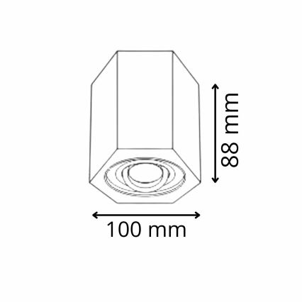 Lampa HEXAGON 1xGU10/10W/230V melns