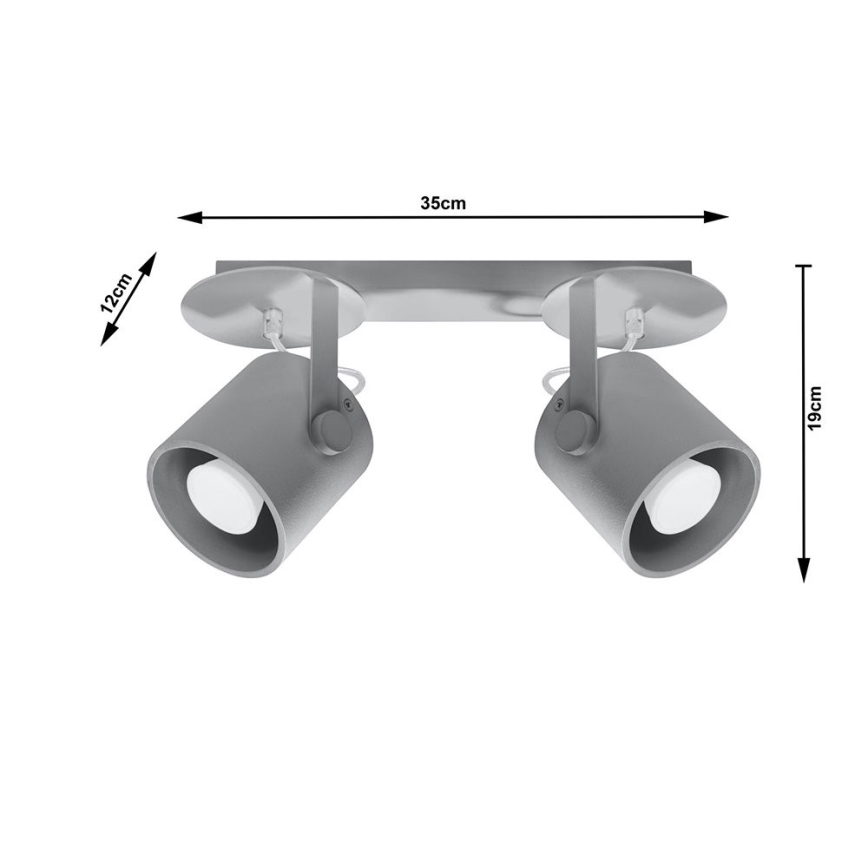 Lampa LAROSA 2 2xGU10/40W/230V pelēka