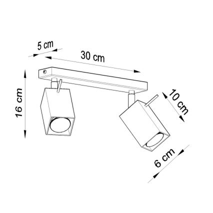 Lampa MERIDA 2 2xGU10/40W/230V balts