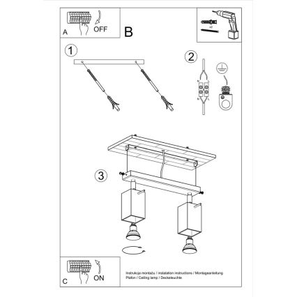 Lampa MERIDA 2 2xGU10/40W/230V melns