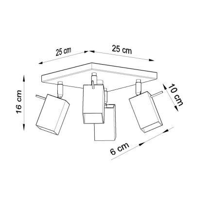 Lampa MERIDA 4 4xGU10/40W/230V balts