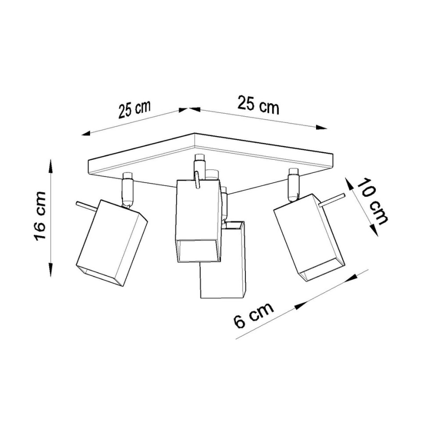 Lampa MERIDA 4 4xGU10/40W/230V melns