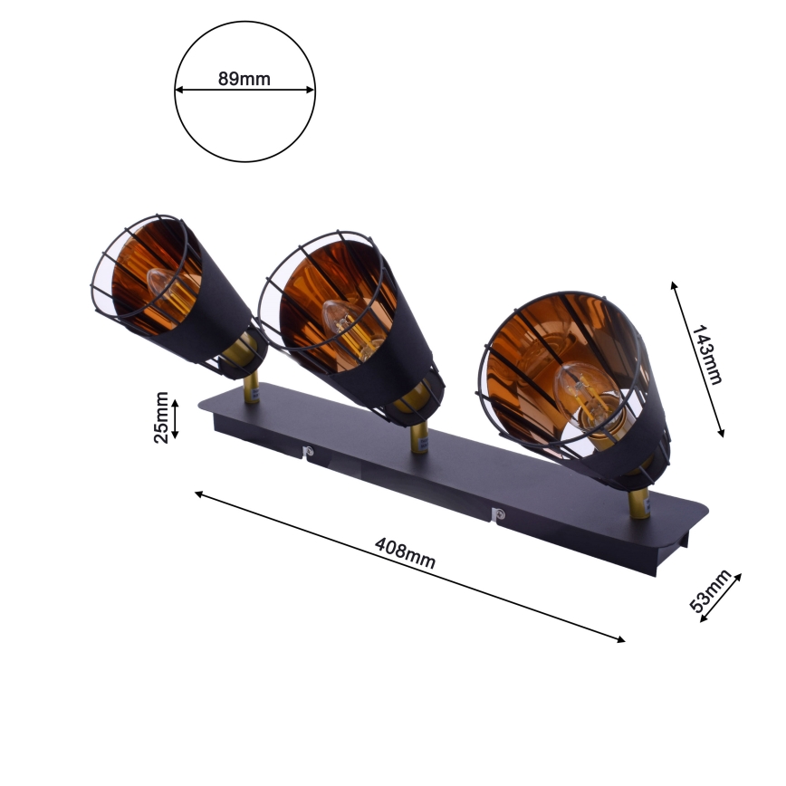 Lampa RICK 3xE14/40W/230V