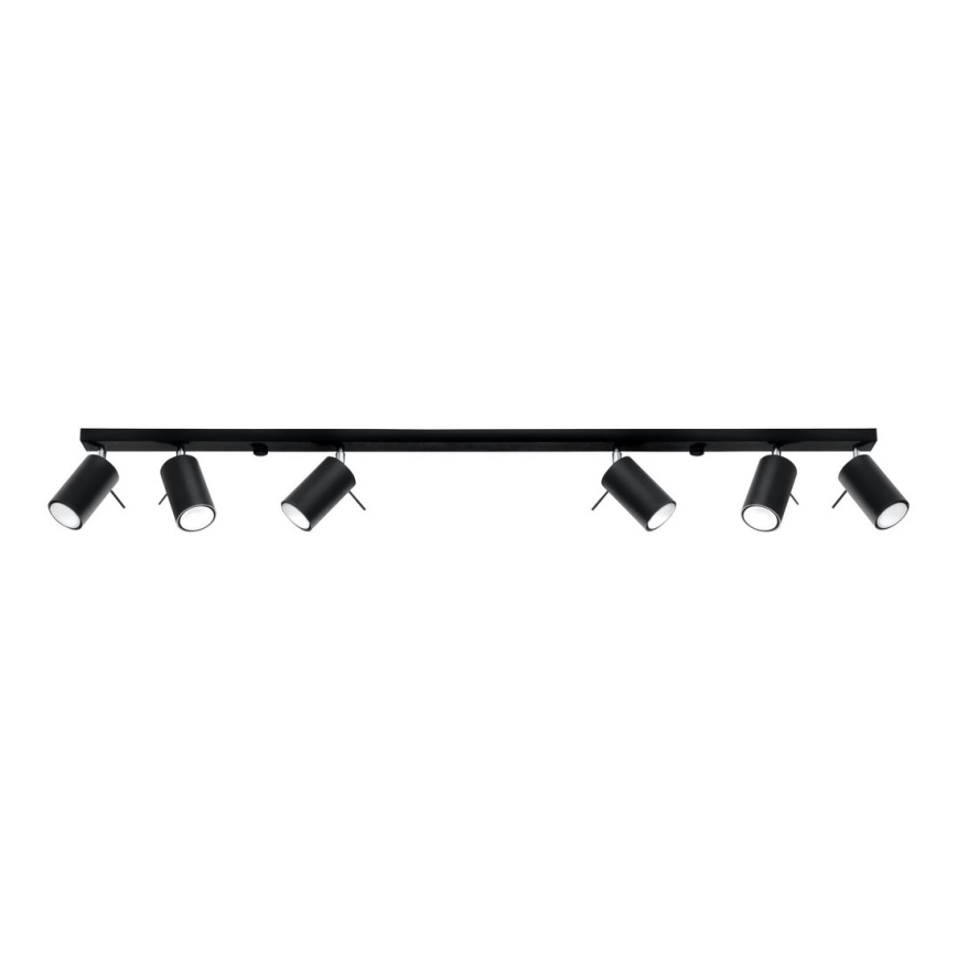 Lampa RING 6L 6xGU10/40W/230V melns