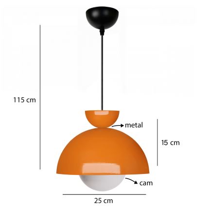 Lampas ar rokturi SALVA 1xE27/15W/230V oranžā