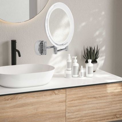 Lanaform - LED Sienas kosmētikas spogulis WALL LED/4xAAA